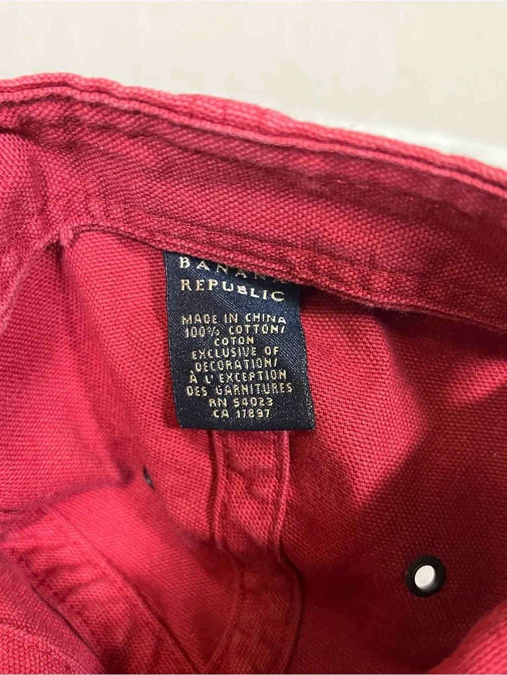 Banana Republic Men's Maroon Embroidered Cotton Cap
